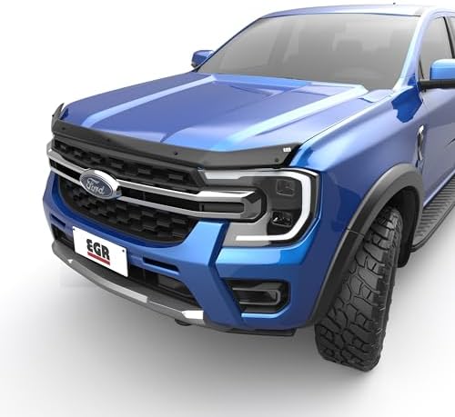 EGR 303601 Superguard Smoked Acrylic Hood Shield Compatible with Select 2024-2025 Ford Ranger Trucks - Durable, Easy Installation Egr