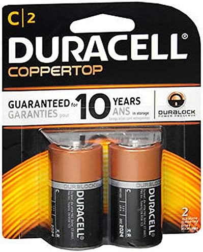 Батарейки C, 2 штуки в упаковке, срок хранения 7 лет Duracell