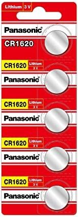 Литиевая батарейка CR1620 75мАч 3В, диаметр 16 мм, высота 2 мм, комплект из 5 штук Panasonic