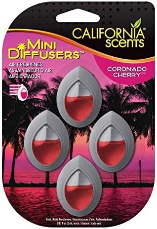 California Scents Vent Clip Mini Diffuser, Coronado Cherry Car Air Freshener, 4ct (4 Clips Per Pack) California Scents