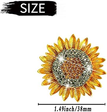 Bling Sunflower Air Vent Clips, 2 Pcs Golden Sunflower Car Air Fresheners Vent Clips Car Diffuser Diamond Car Decoration Car Interior Decor Cute Car Accessories for Women Girls + Mask Hook Xinjincang