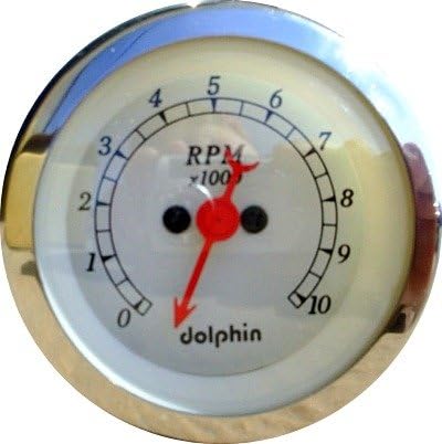 Электронный тахометр 3-3/8 дюйма - белый, экран с антибликовым светом Dolphin Gauges