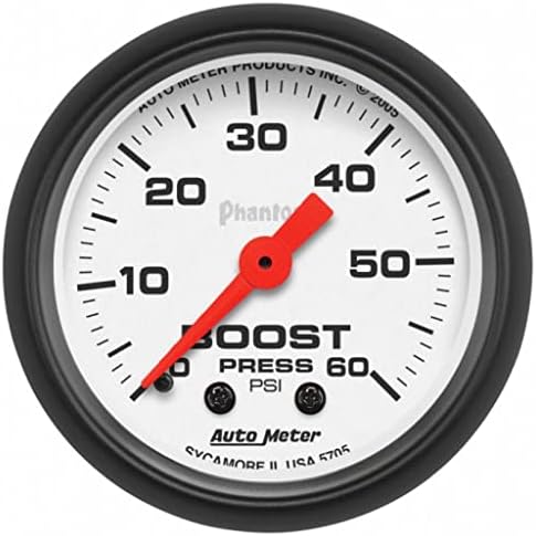 AutoMeter Boost Gauge Phantom 52mm 0-60 PSI Mechanical KarParts360