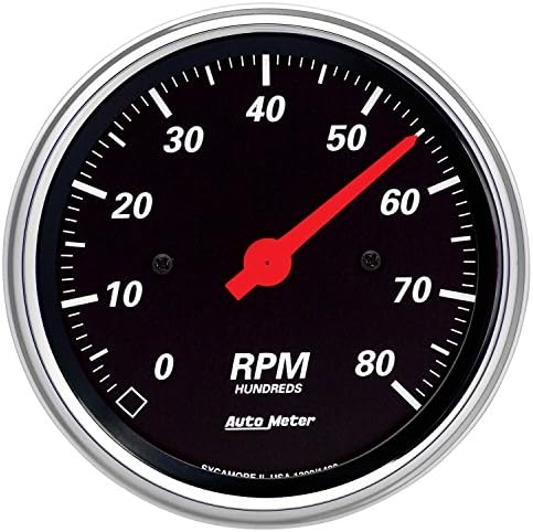 AUTO METER 1490 Designer Black Dash Electric Tachometer Chrome Bezel, 3.375 in. Auto Meter