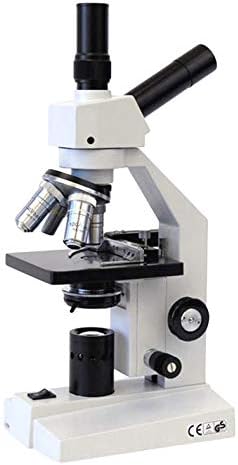 Дугообразный микроскоп с двойным обзором 40X-1000X и механической подставкой, лампа для освещения, конденсор Аббе 1.25 NA AmScope