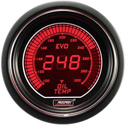 Prosport Digital Evo Electrical Oil Temperature Gauge Red & Blue Display -Includes 1/8" NPT Sender 2 1/16 ProSPORT