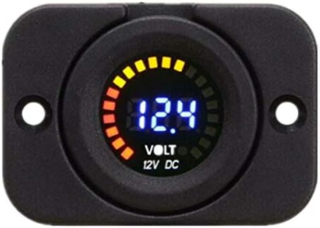 FainWan Waterproof 12V Color LED car Truck Marine Voltmeter Voltmeter Battery Fuel Gauge FainWan