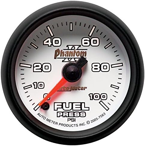 Auto Meter 7563 Phantom II Full Sweep Electric Fuel Pressure Gauge, 2-1/16" (52.4mm) Auto Meter