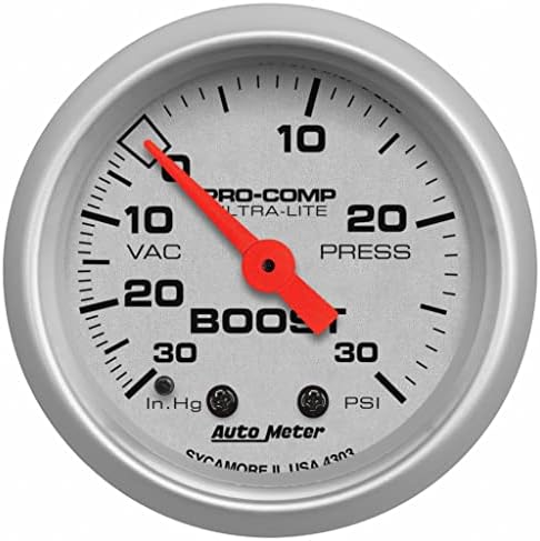 AutoMeter Boost Gauge Ultra-Lite 52mm 30 PSI Mechanical KarParts360