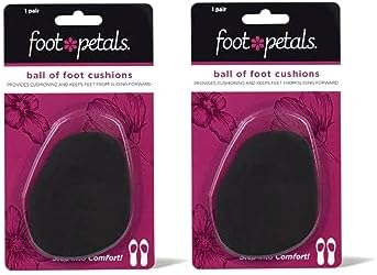 Вкладки для обуви Tip Toes, 2 пары, черные, для комфорта и защиты ног Foot Petals