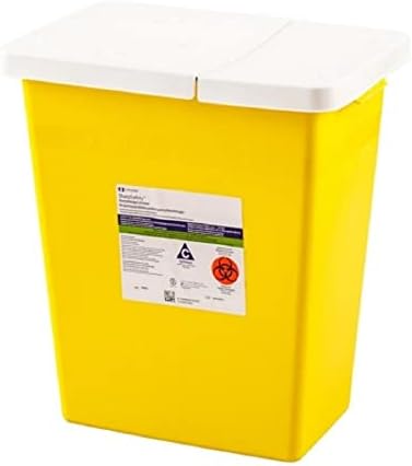 Chemotherapy Sharps Container, SharpSafety 1-Piece 17-1/2 H X 15-1/2 W X 11 D Inch 8 Gallon Yellow Hinged Lid, 8985 - Sold by: Pack of One Ensur