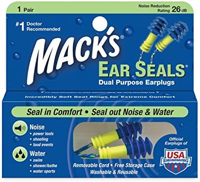 Mack's Seal Out Water & Noise Ear Plugs - Blue/ Yellow by Mack's Mack's