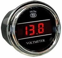 Voltmeter for Kenworth 2006+ - Bezel: Chrome - LED Color: Red Teltek USA