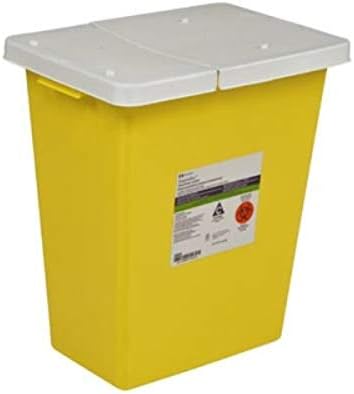 Covidien 8931 SharpSafety Chemotherapy Container with Hinged Lid, PGII, 12 gal Capacity, Yellow (Pack of 10) COVIDIEN