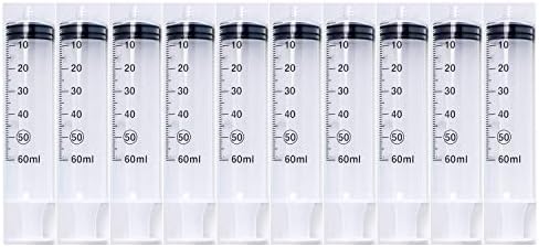 60CC Syringe Only with Luer Lock Tip - 10 Syringes Without a Needle by Easy Glide - Great for Medicine, Feeding Tubes, and Home Care Easy Glide