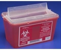 Sharps Safety Monoject Sharps Containers - 4 Qt Red Chimney-Top COVIDIEN