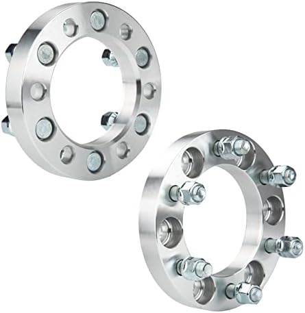 KAC Wheel Spacers Adapters, Hubcentric, 2pc Silver 1inch-6x5.5inch FITS GMC Silverado Wheel Spacers 14x1.5 Adapter 108mm, Auto Parts Replacement Kac