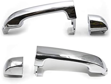 Set of 2 Rear Left and Right Pair Exterior Outside Chrome Door Handle Compatible with Hyundai Veracruz 2007 2015 Otois