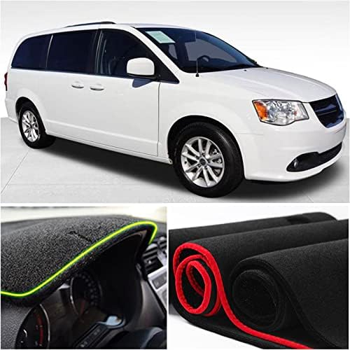 Коврик на приборную панель для Dodge Grand Caravan 2011-2020, Chrysler Town and Country 2011-2016, с чёрной окантовкой KEEGTBOX