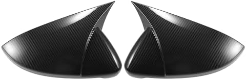 X AUTOHAUX 1 Pair Car Rear View Driver Passenger Side Mirror Cover Cap Overlay Black Carbon Fiber Pattern for Volkswagen Golf MK7 Touran L Mirror Guard Covers Exterior Decoration Trims X Autohaux