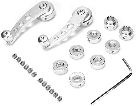 Car Window Handle Winder Riser, Silver 3in CNC Aluminum Alloy Window Crank Handle Kit Fits for Auto Accessory Qiilu