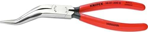 KNIPEX - 38 81 200 A Tools - Long Nose Pliers Without Cutter, Double Angled (3881200A) Knipex