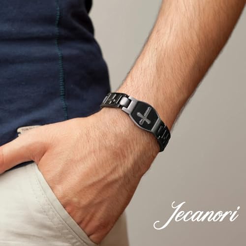 Jecanori Titanium Steel Magnetic Bracelets for Men& Men's Hematite Bracelet Jecanori