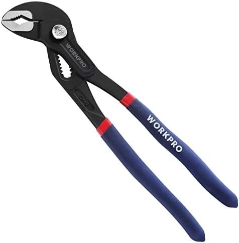 WORKPRO 10-Inch Groove Joint Pliers, Fast Adjust Tongue and Groove Pliers, V-Jaw Water Pump Pliers with Comfort Grips Workpro