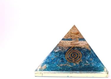 Jet Blue Chakra Orgone Pyramid Free Booklet Jet International Crystal Therapy Crystal Gemstones Copper Metal Mix Rare Healing Positive Energy Jet International