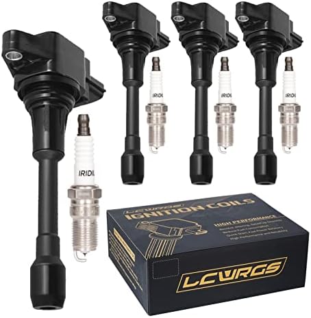 Set of 4 Ignition Coil Pack and Spark Plugs Fits for 2007 2008 2009 2010 2011 2012 2013 Nissan Altima Versa Sentra Rogue Cube NV200 2.5 1.8 1.6 2.0 L4 Spark Plugs Coil Packs Replaces# UF549 & 9029 LCWRGS