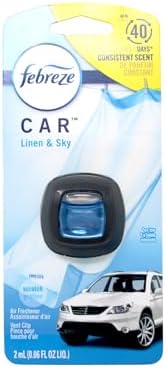 Febreze OdorClear Car Vent Air Freshener Clip, Linen & Sky - 8 Pack x 0.06 Fl.Oz / 200ml - 30 Days Febreze