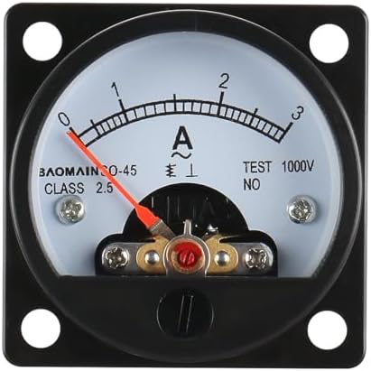 Аналоговый амперметр SO-45 для измерения переменного тока 0-3А, класс точности 2.5, диаметр 45 мм Baomain