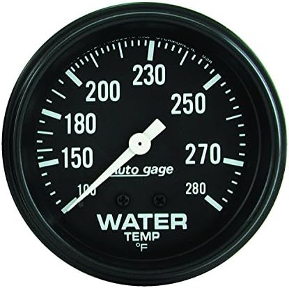 Auto Meter 2313 Autogage Water Temperature Gauge Black dial/Black bezel, 2 5/8" Auto Meter