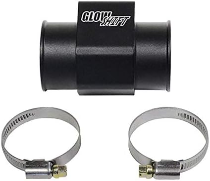 GlowShift 46mm 1-13/16" Radiator Hose Attachment Adapter for Water Coolant Temperature Gauge Sensor - Includes Hose Clamps GlowShift