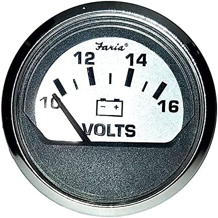 Faria Beede Instruments Spun Silver 2" Voltmeter Faria