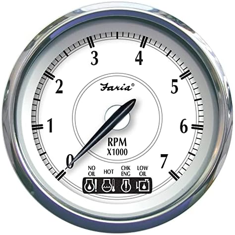 Faria Newport SS 4" Tachometer w/System Check Indicator f/Johnson/Evinrude Gas Outboard - 7000 RPM Faria