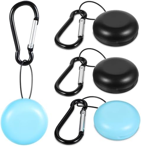 Lusofie 4Pcs Ear Plug Case Loop Earplugs Case With Keychains Mini Jewelry Storage Box For Wireless Headphones Wired Earphones Jewelry Gadgets Carrying Cases(Black And Blue) Lusofie