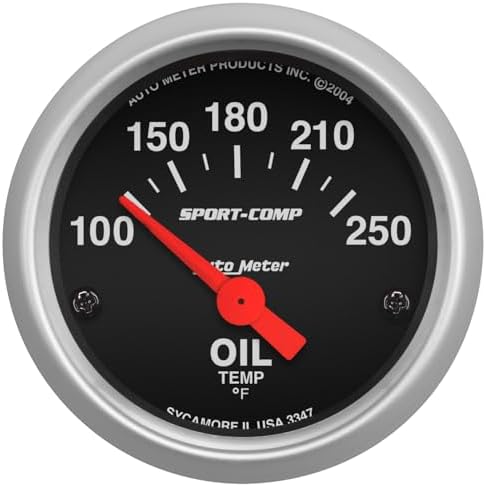 Auto Meter 3347 Sport-Comp Electric Oil Temperature Gauge Auto Meter