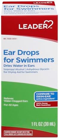 Капли для ушей пловцов, удаляют воду, состав 95% изопропилового спирта, объем 30 мл Leader