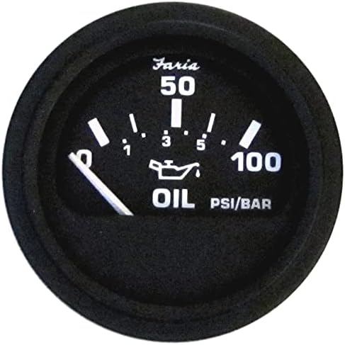 Faria Beede Instruments Faria 12845 Euro Oil Pressure Gauge - 100 PSI, 2" Faria