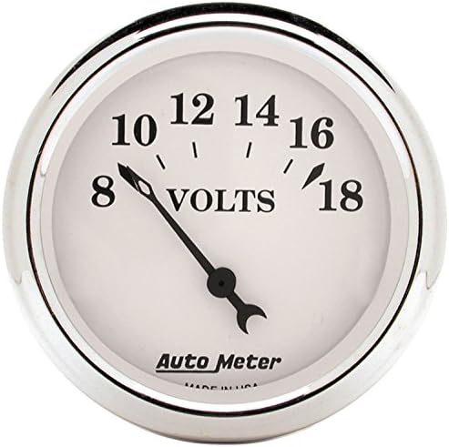 AUTO METER 1692 Old TYME White Voltmeter Gauge, 2.3125 in. Auto Meter