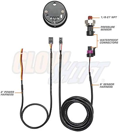 Цифровой манометр давления трансмиссии 400 PSI - 10 цветовых режимов - 2-1/16" (52 мм) GlowShift