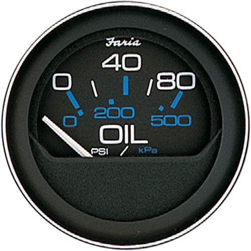 Faria Beede Instruments Faria Beede 13002 Coral Oil Pressure Gauge (80 PSI) - 2"", Black Faria