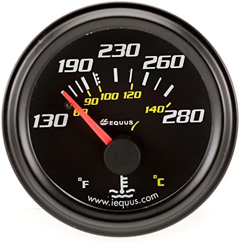 Equus 6232 2" Mechanical Water Temperature Gauge, Black Equus