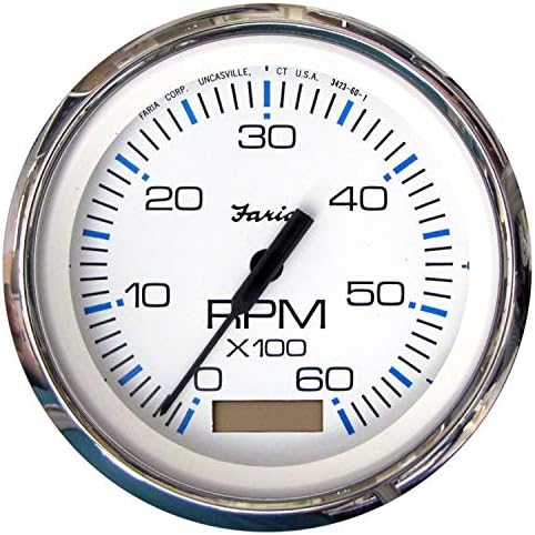 Faria Chesapeake White SS 4" Tachometer w/Hourmeter - 7000 RPM (Gas) (Outboard) Faria