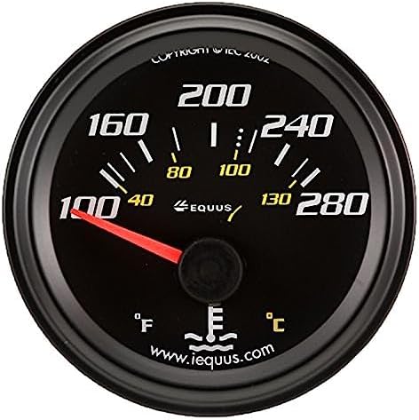 Equus 6262 2" Electrical Water Temperature Gauge, Black Equus