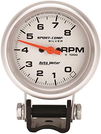 Auto Meter 3707 Sport-Comp Silver Mini Tachometer,2.625 in. Auto Meter