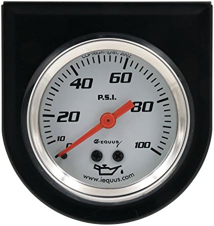 Equus 5244 2" Mechanical Oil Pressure Gauge, White Equus