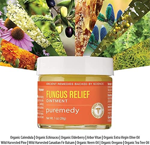 Puremedy Fungus Relief Ointment (Мазь) with Tea Tree Oil - All Natural Salve for Nail Fungus, Athlete's Foot, Ringworm & Skin Irritations - 2 oz (Унции) (Pack of 1) Puremedy