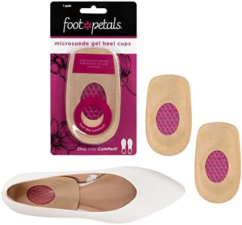 Foot Petals Heel Cups, Prevent Cracked Heels, Stabilize Heels in Women's Closed Back Heels, Pumps, Boots, Wedges, Flats Foot Petals